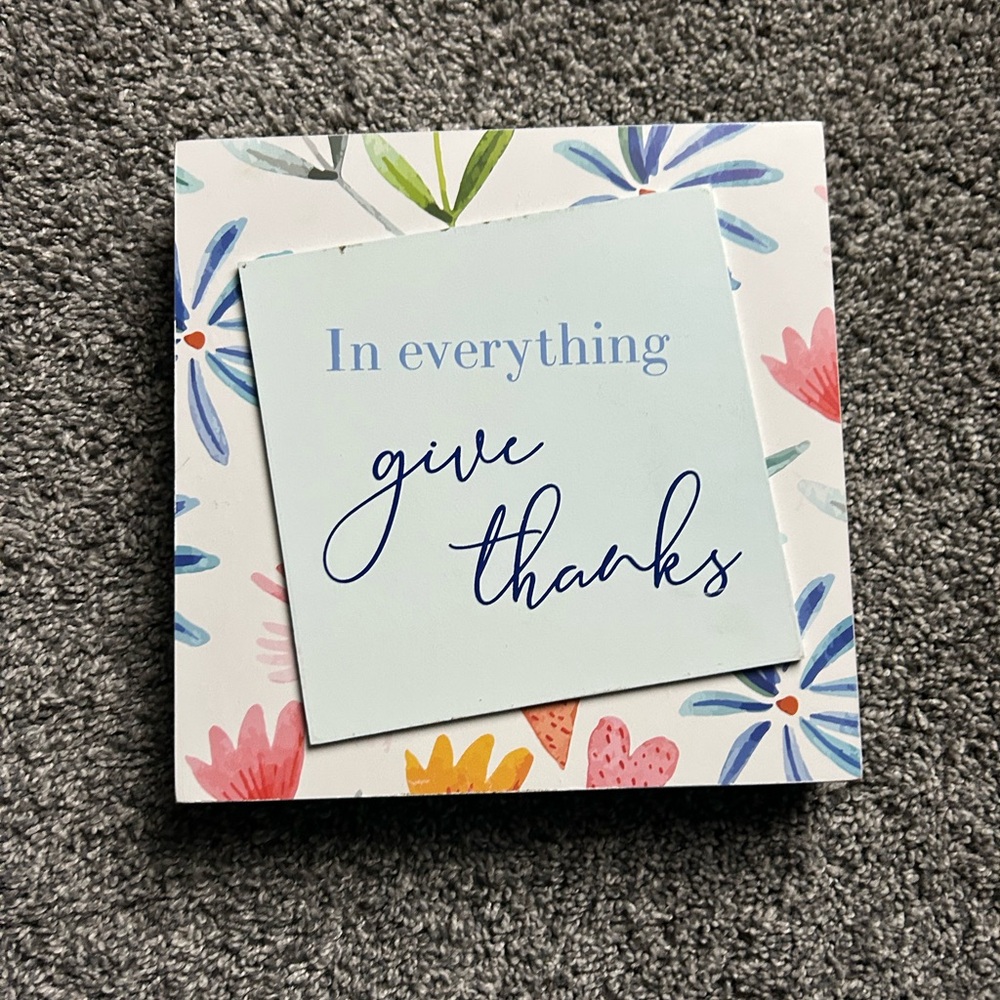 Floral Decorative Plaque with Inspirational Quote